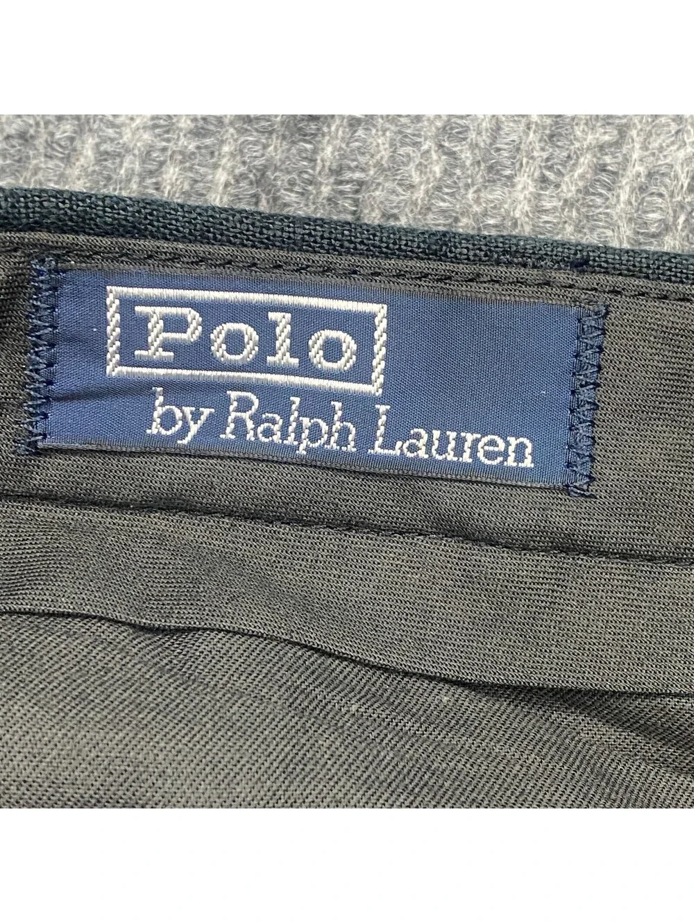 VTG Polo Ralph Lauren Pants Mens 38x31 Black 100% Linen Pleated Cuffed Trousers
